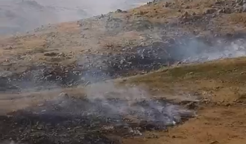 Niğde’de Zindan Vadisi yakınında kuru ot yangını