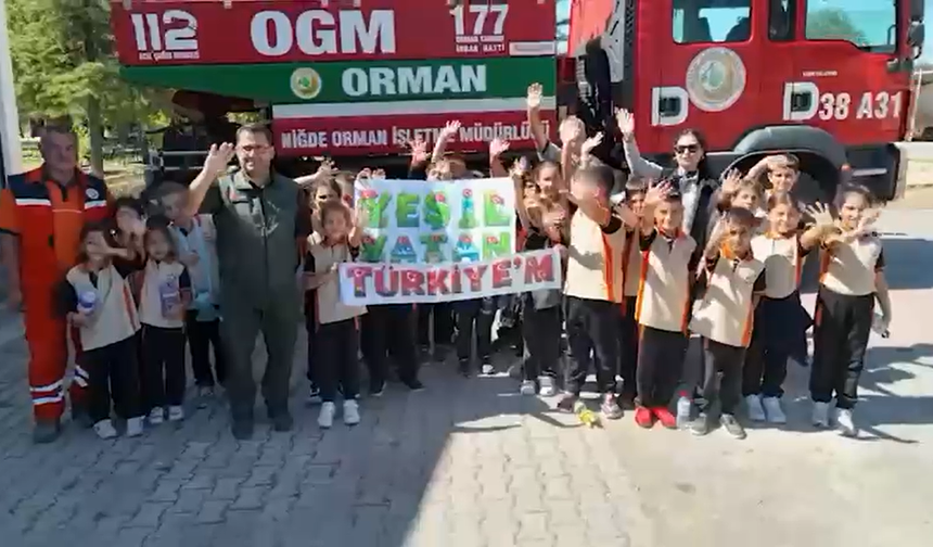 Niğde'de ilkokul öğrencileri doğayla buluştu