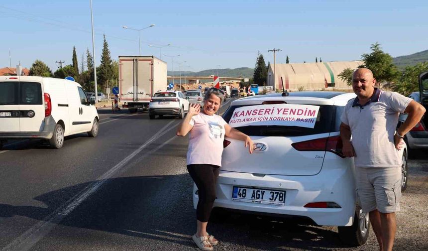 'Kanseri yendim, kutlamak için korna basın'