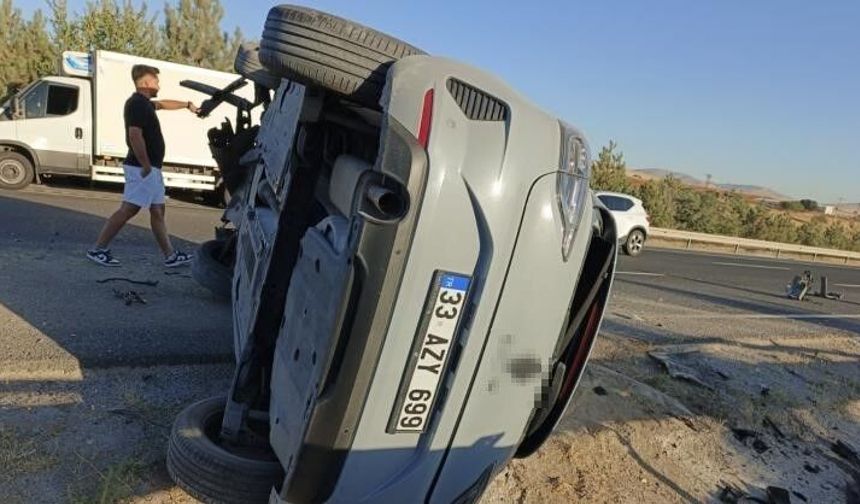 Kontrolden çıkan otomobil yan yattı: 1 yaralı