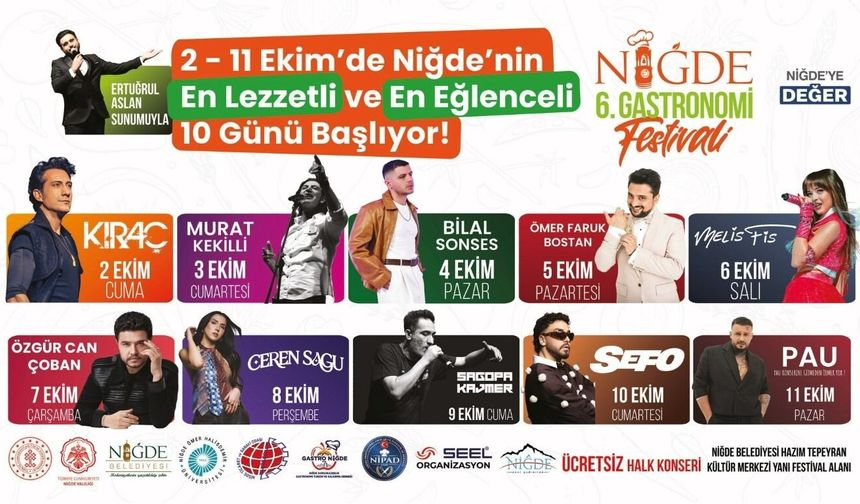 Niğde’de lezzet ve eğlencenin zirvesi başlıyor