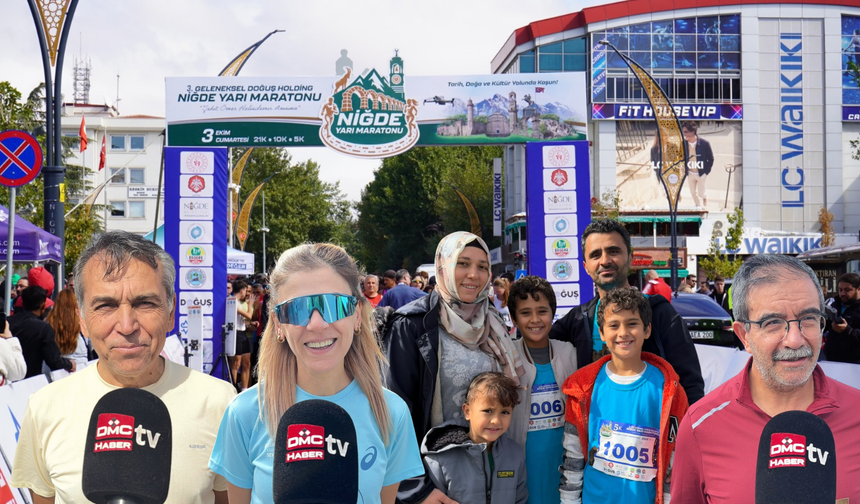 Niğde yarı maratonunda sporcuların yarış heyecanı