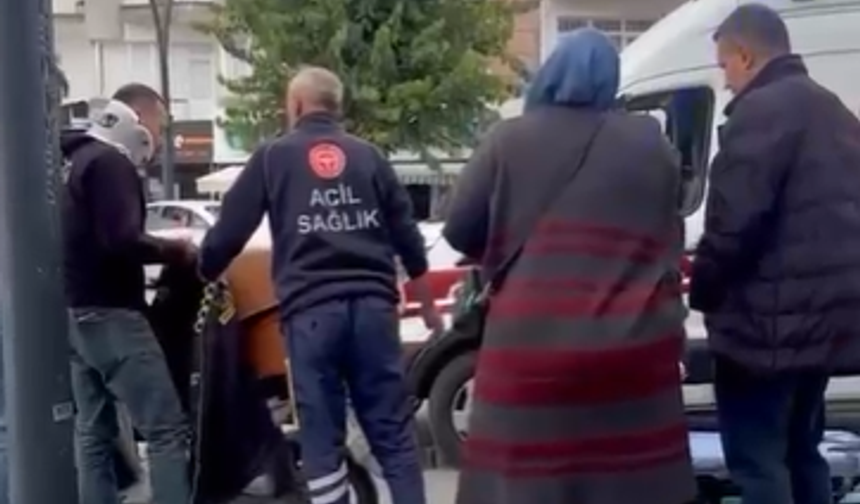 Niğde’de motosikletli yayaya çarpmamak için düştü