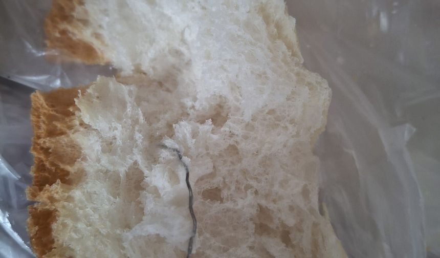 Niğde’de bakkaldan alınan ekmekten tel çıktı